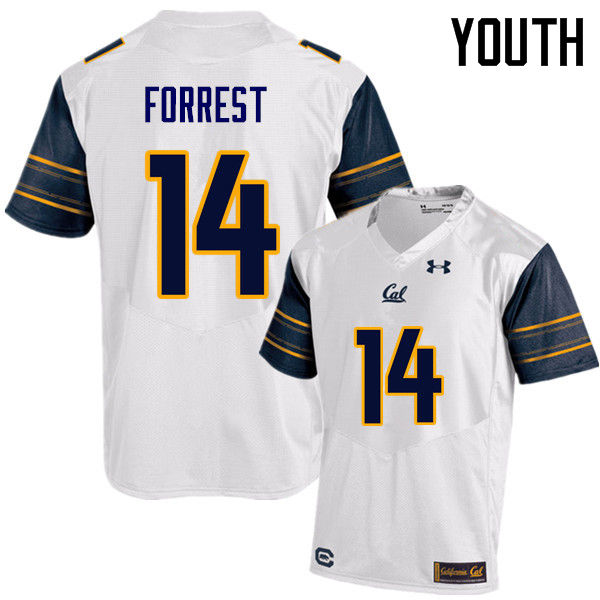 Youth #14 Chase Forrest Cal Bears (California Golden Bears College) Football Jerseys Sale-White - Click Image to Close